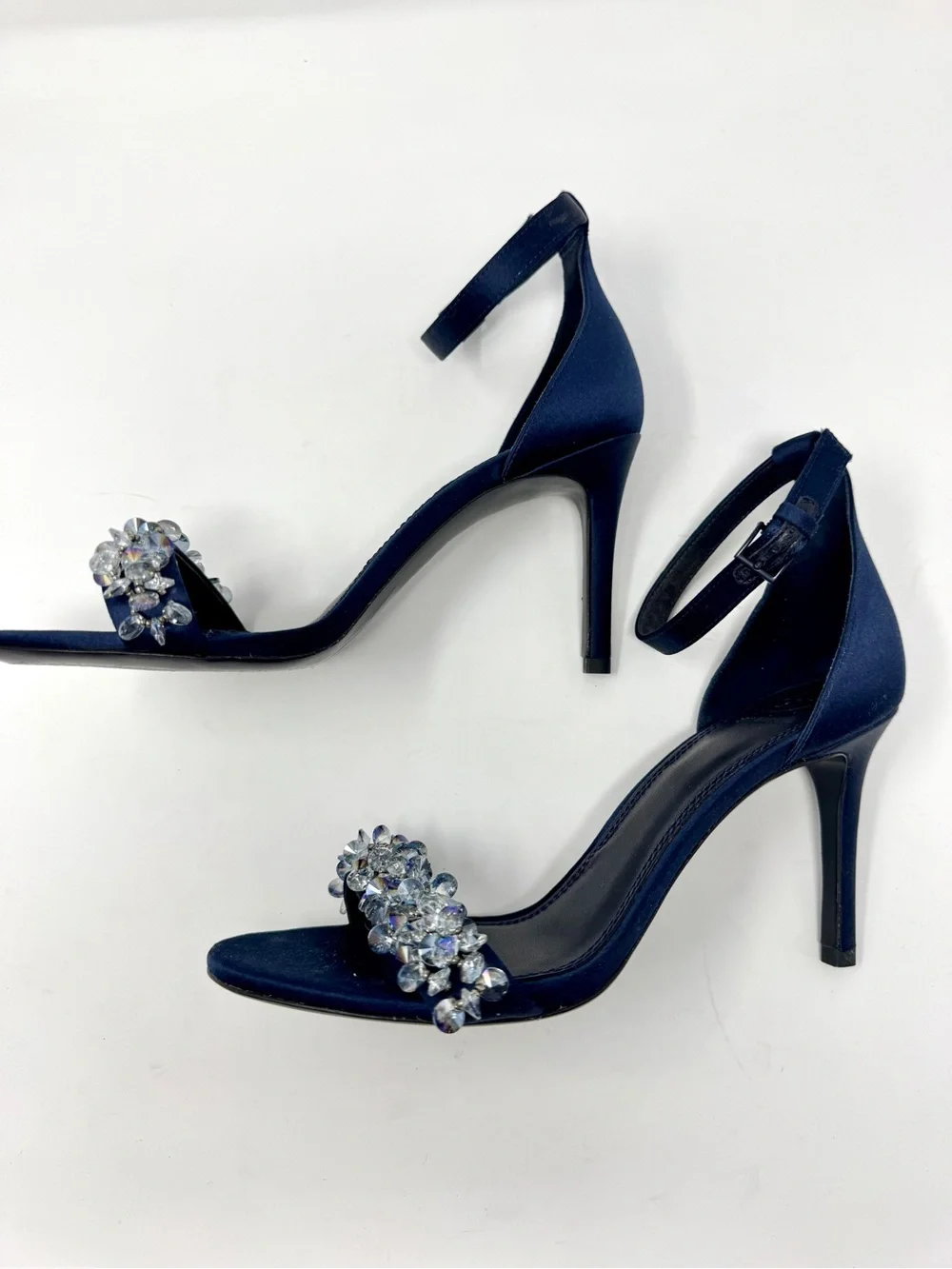 Tory Burch Logan Crystal Embellished Sandal 85mm Perfect Navy US 8